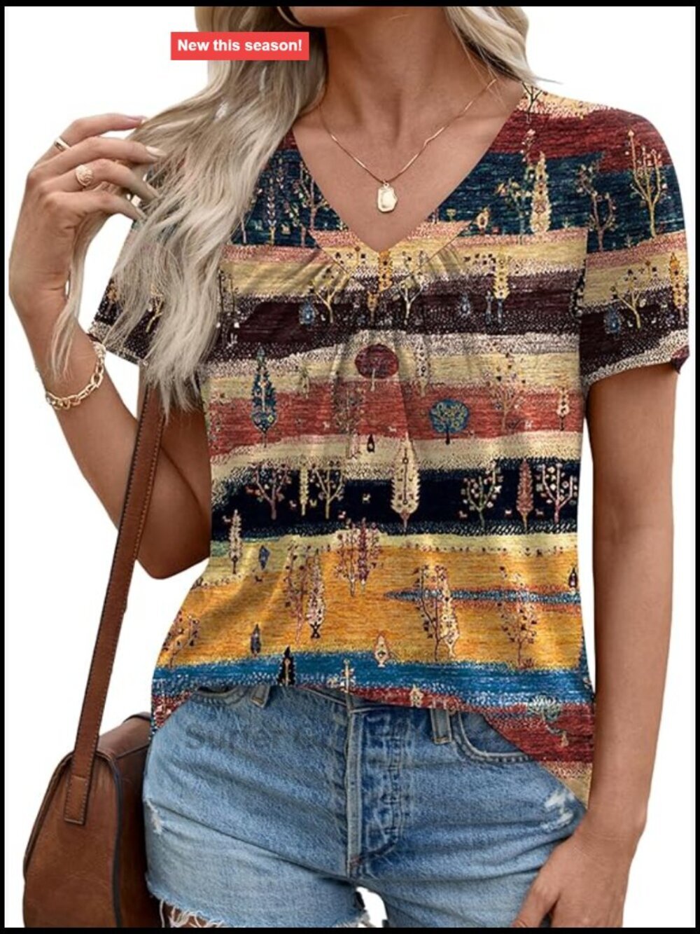Short Sleeve V Neck Pleated Tunic Blouse Loose Fit Dressy Casual Tee